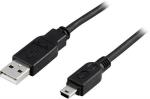 DELTACO USB Cable | USB-A - Mini-B | 2.0 | 1m | Black