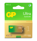 GP - Ultra Alkaline 9V Battery, 1604AU/6LF22, 1-Pack