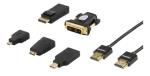 HDMI/DisplayPort/DVI adapter kit, 4K, ink kabel