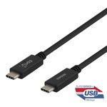 DELTACO USB-C till USB-C 100W 10Gbit/s 0,5m Svart