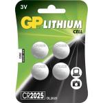 GP Lithium Cell Battery CR2025, 3V, 4-pack