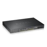 Zyxel GS2220-28HP ,24-port GbE L2 PoE Switch with GbE Uplink (1 year NCC Pro pack license bundled)