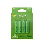 GP ReCyko Rechargeable Battery, Size AA, 2100 mAh, 4-pack