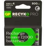 GP - ReCyko Professional NiMH AAA Rechargeable Batteries, 85AAAHCB-2WB4, 4-Pack