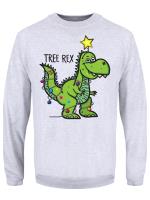 Tree Rex Men`s Grey Christmas Jumper [Large (40"- 42")]