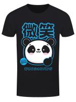 Handa Panda Smile Men`s Black T-Shirt [Large (40"- 42")]