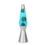 iTotal - Lava Lamp 36 cm - Silver Base, Blue Liquid and Green Wax