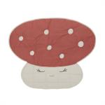 OYOY Mini - Mushroom Quilted Blanket - Offwhite / Red