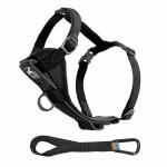 KURGO - Tru-Fit Smart Harness w/ Seatbelt Tether l Black - (