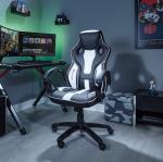 Xrocker Maverick Height Adjustable Office Gaming Chair  - Black And White