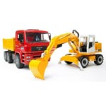 Bruder - MAN TGA construction truck and Liebherr Excavator