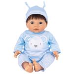 TINY TREASURES - Blue Bear Doll  Brown Hair