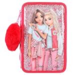 TOPModel - Trippel Pencilcase with plush heart - ONE LOVE