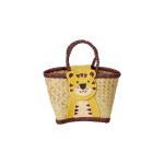 Rice - Raffia Kids Bag with Tiger Closing
