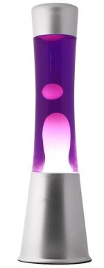 iTotal - Lava Lamp 40 cm - Silver Base, Purple Liquid and White Wax