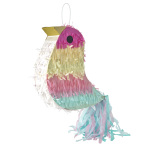 Rice - Pinata in Bird Shape - Pink, Yellow, Blue - Large