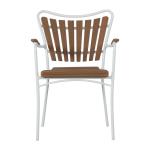 Cinas - Hard & Ellen Garden Chair - Polywood - White/Teak look