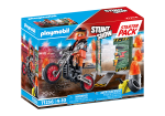 Playmobil - Starter Pack Stunt Show Motorcycle with Fire Wall