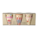 Rice - Melamine Cups with Fun Fair Prints - Pink - Small
