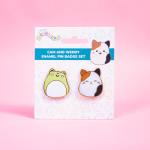 Squishmallows - Pin Badges x 2 Cam & Wendy - Compact Size