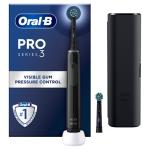 Oral-B - Pro3 Black Electric Toothbrush + Extra Black Brush Head + TC