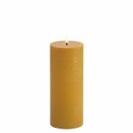 Uyuni - LED pillar candle - Curry yellow, Rustic - 7,8x20,3 cm
