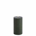 Uyuni - LED pillar candle - Olive green, Rustic - 7,8x15 cm (UL-PI-DG-C78015)