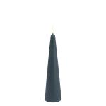 Uyuni - LED cone candle - Pine green, smooth -  5,8x21,5 cm