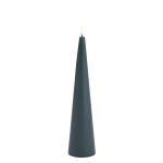 Uyuni - LED cone candle - Pine green, smooth - 6,8x30 cm
