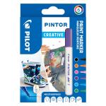 Pilot - Pintor Creative Marker box with 6 classic colors (Fine tip)