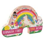 FLOSS & ROCK - Rainbow Fairy 80pc Rainbow Shaped Jigsaw with Shaped Box