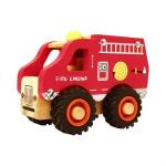 Magni - Wooden fire truck with rubber wheels