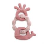 Magni - Teether bracelet silicone with silicone appendix - Dusty rose