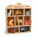 Tender Leaf - Display Shelf with 8 Wooden Animals - Woodlands