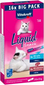 Vitakraft - Liquid Snack Multipack with Liver Sausage and Salmon MSC for cats 16x15gr
