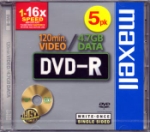DVD-R Inspelb. DVD Maxell 4,7GB CD-ask 5-pack