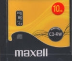 CD-RW 80 Maxell Rewritable CD-Rom 10-pack