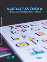 Vardagssvenska - Förberedande Studiematerial I Svenska