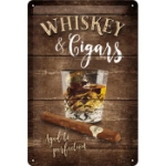 Plåtskylt Retro 20x30 cm / Whiskey & Cigars