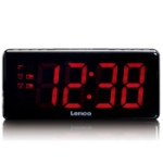 Klockradio Lenco CR-30 Svart / Stora siffror