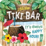 Glasunderlägg Retro / Aloha, Tiki Bar