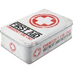 Plåtbox platt Retro / First Aid (White)