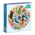 Circle Of Avian Friends 1000 Piece Round Puzzle