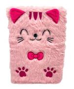 Anteckningsbok A5 Plysch Rosa Katt