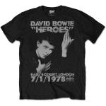David Bowie: Unisex T-Shirt/Heroes Earls Court (Medium)