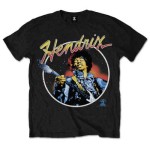 Jimi Hendrix: Unisex T-Shirt/Script Circle (Black) (Small)