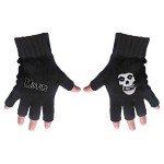 Misfits: Unisex Fingerless Gloves/Logo & Fiend (Black)