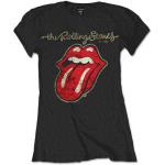 The Rolling Stones: Ladies T-Shirt/Plastered Tongue (Large)