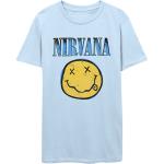 Nirvana: Unisex T-Shirt/Xerox Happy Face Blue (Small)