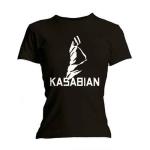 Kasabian: Ladies T-Shirt/Ultra Black (Skinny Fit) (Large)